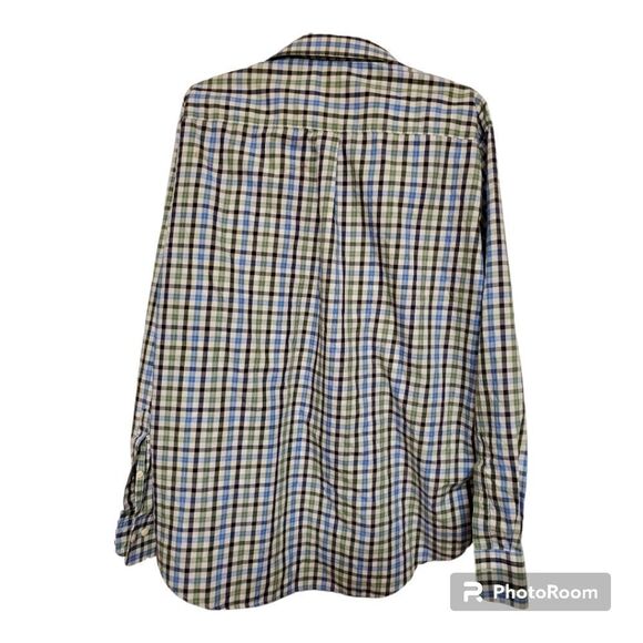 Peter millar button up mens size xl micro check button up 100% cotton preppy - Picture 2 of 8